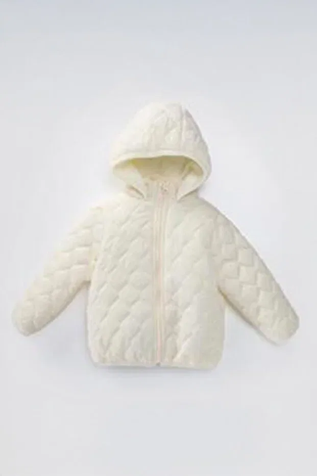 Детское пальто для девочек стеганое Minigimin Cicileri, Ekru-53682