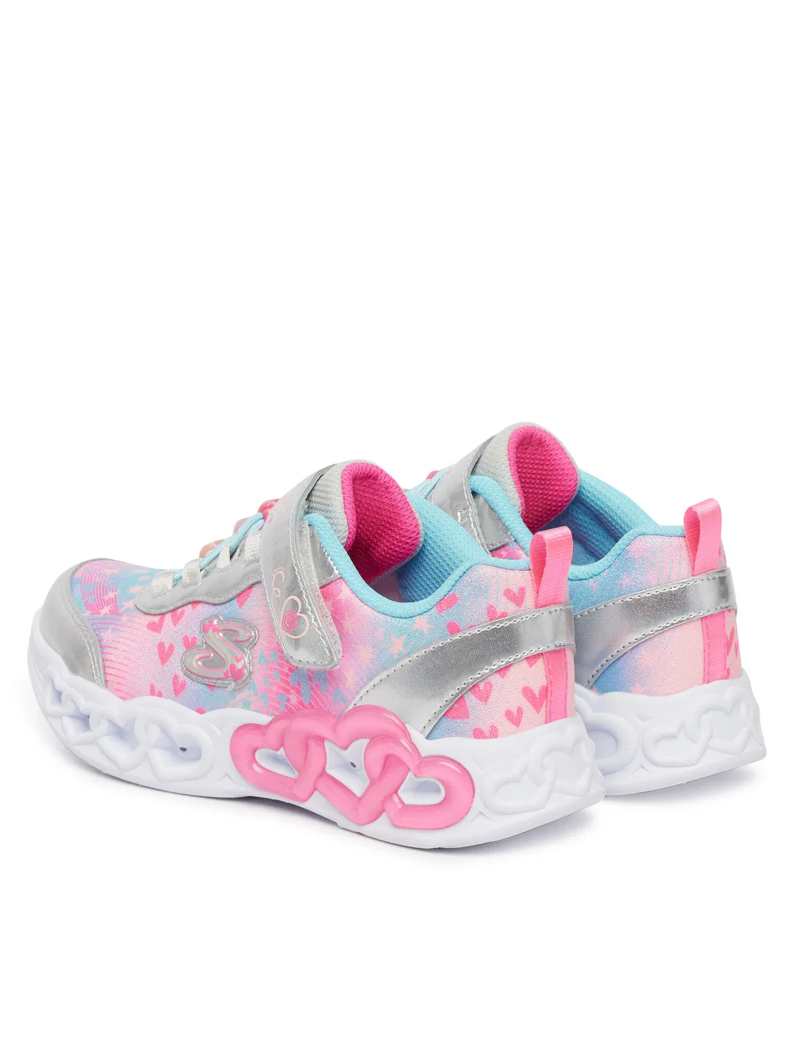 Кроссовки для девочки S-Lights Infinite Heart Lights-Heart Jewels Skechers, разноцветный — фото 3
