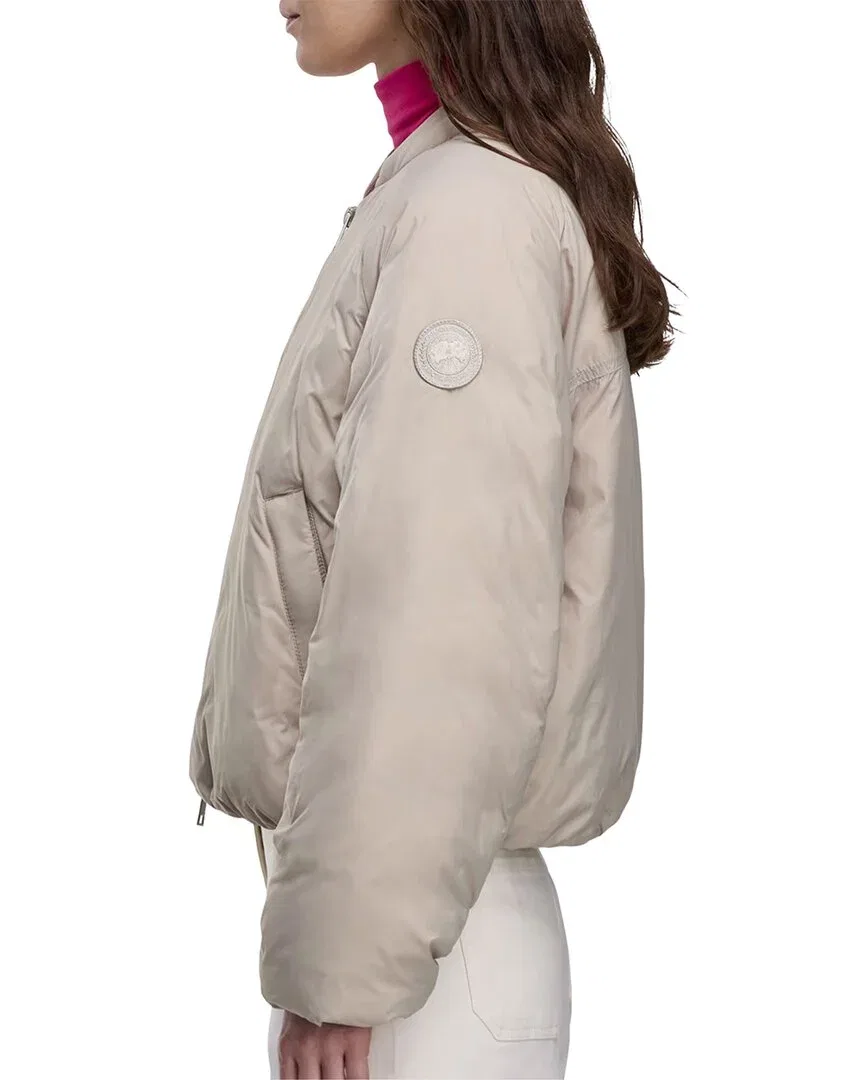 Женский пуховик-бомбер утепленный Canada Goose Elba Down Bomber Jacket, коричневый — фото 3