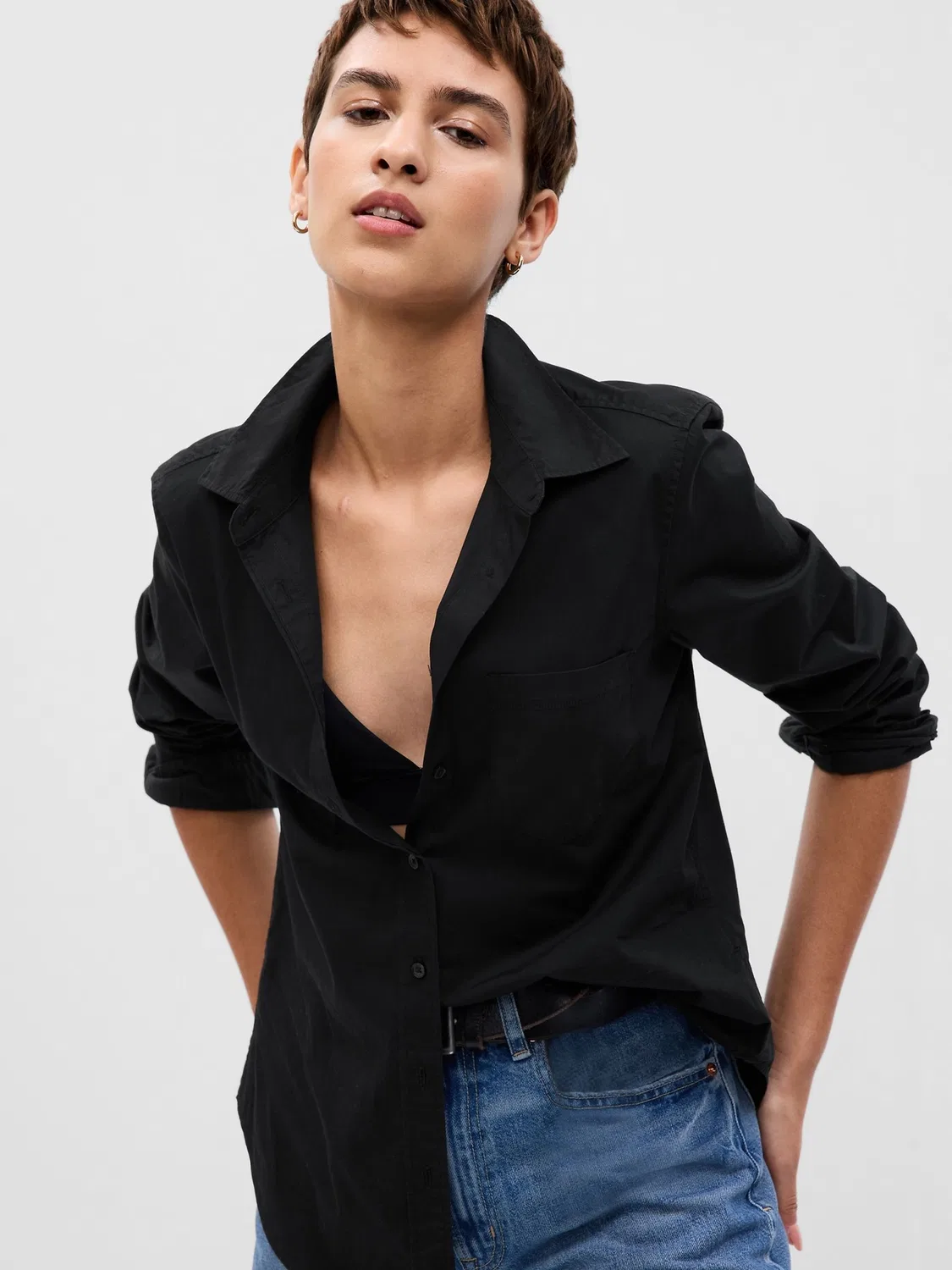 Рубашка классическая Gap, Black — фото 3