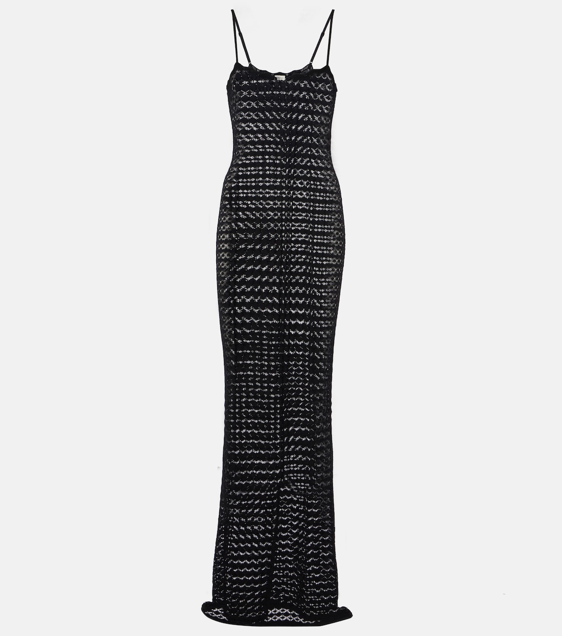 

Платье макси с пуантами Saint Laurent, Noir