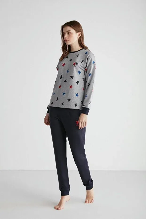 Женский пижамный комплект с длинным рукавом U.S. Polo Assn., Navy Blue — фото 2