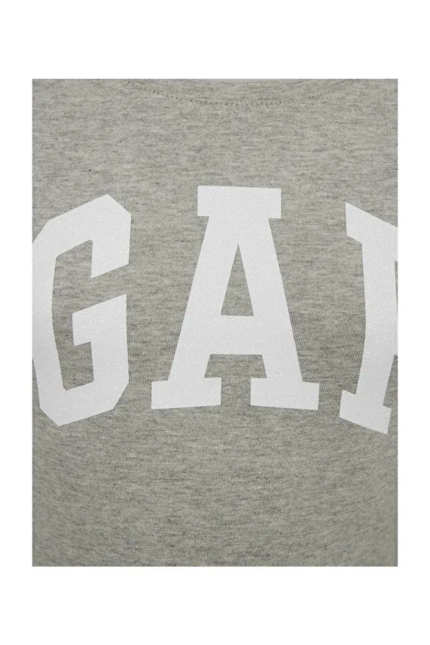 Детская футболка с принтом Value Logo Tee Girl's T-Shirt Gap, Gray — фото 2