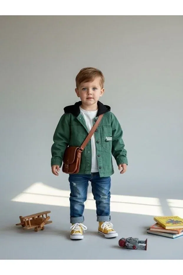 Детская куртка с капюшоном Zekids, Green