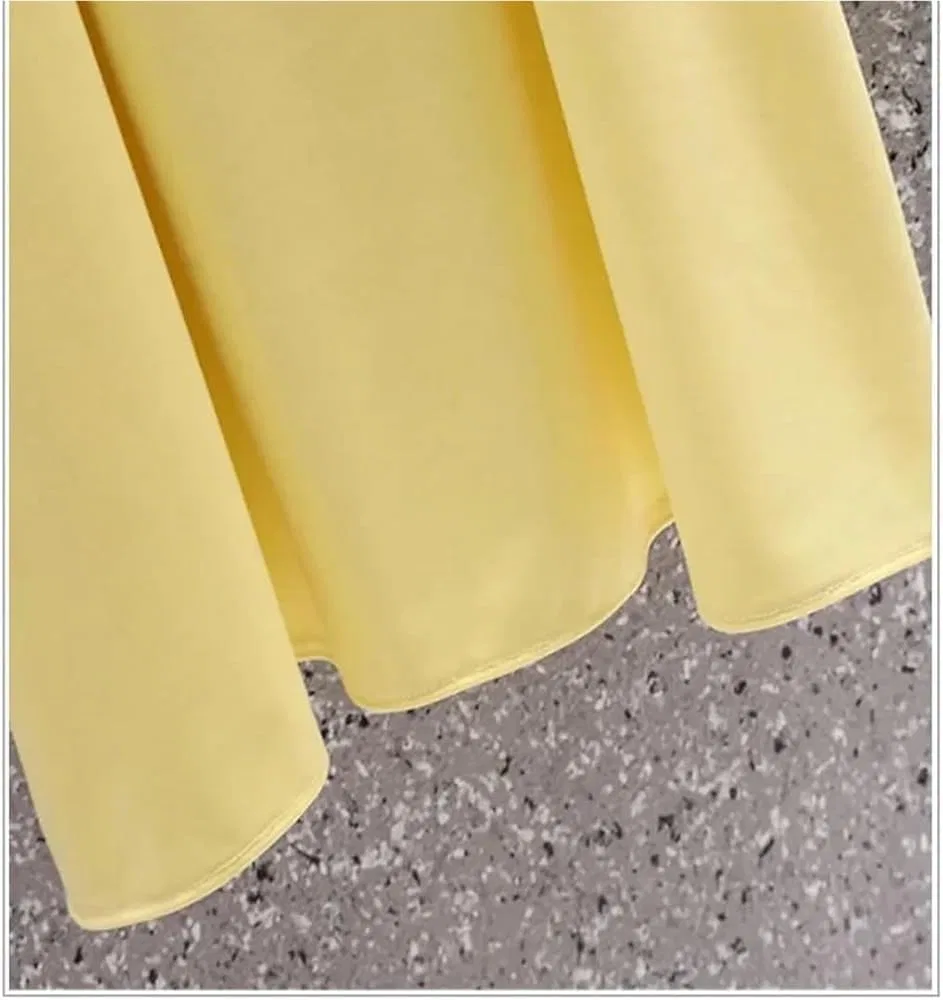 Женское платье с короткими рукавами, приталенное, длинное Yellow — фото 4