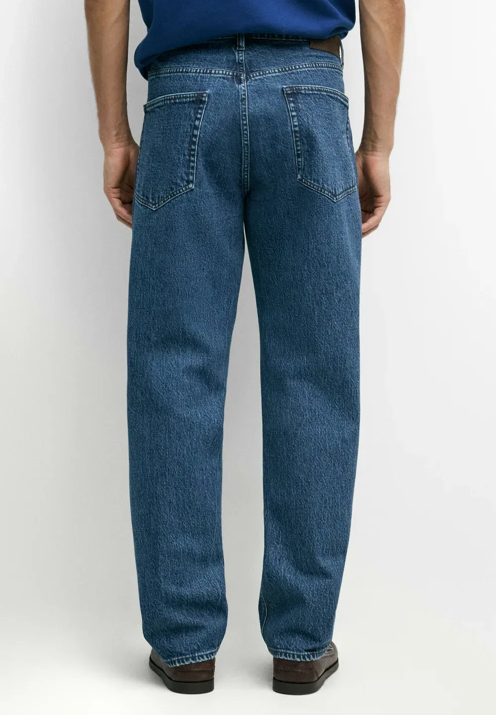Джинсы зауженного кроя - джинсы прямого кроя Massimo Dutti, Dark Blue — фото 3