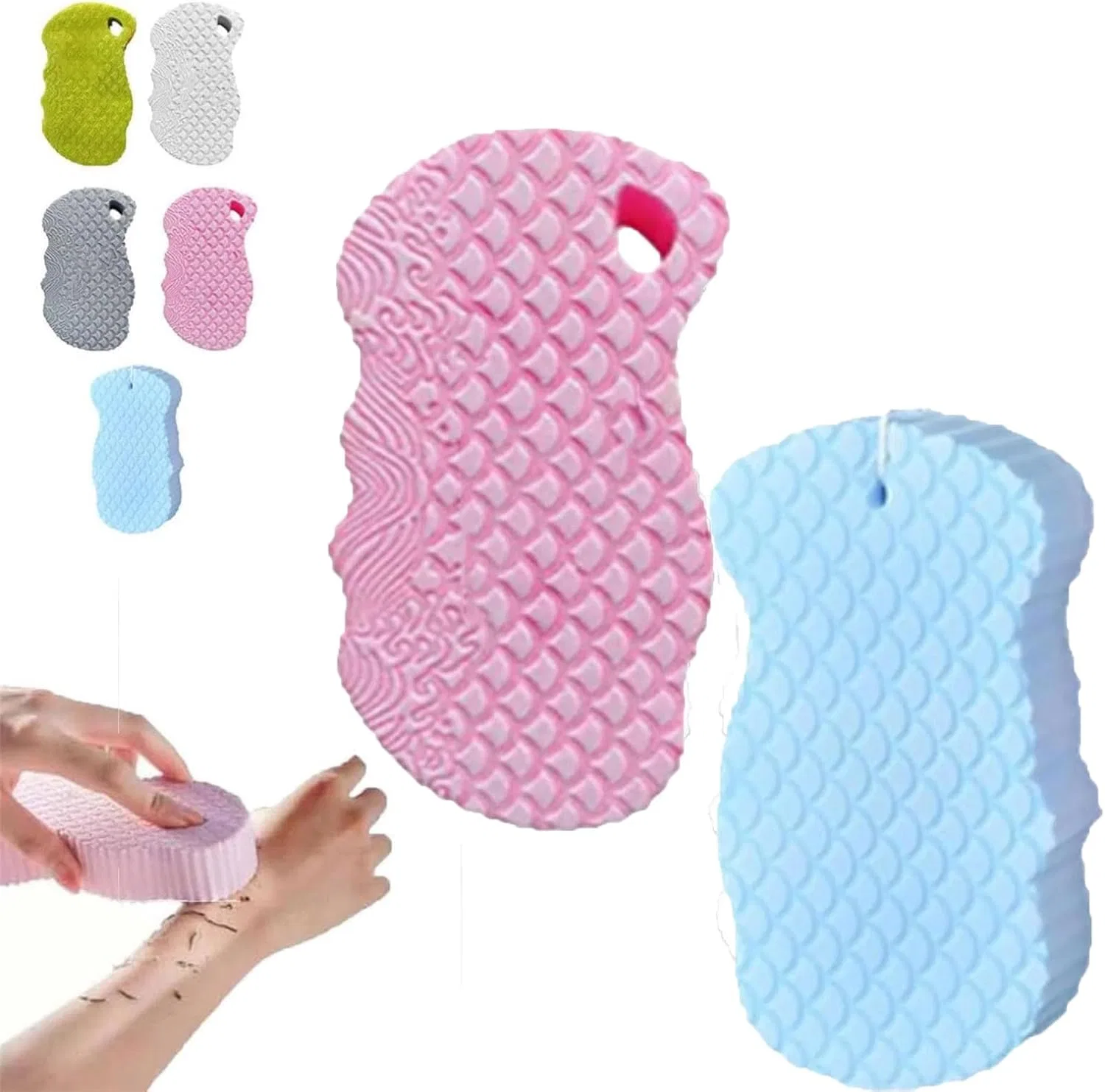 Мочалка для эксфолиации Super Soft, 2 шт, Blue and Pink Generisch