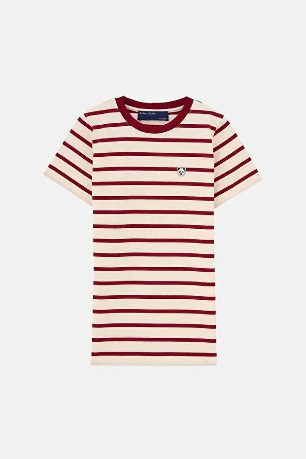 Детская футболка с длинным рукавом с принтом Panda kids heavyweight long sleeve t-shirt Reflect Studio, Red / Ecru