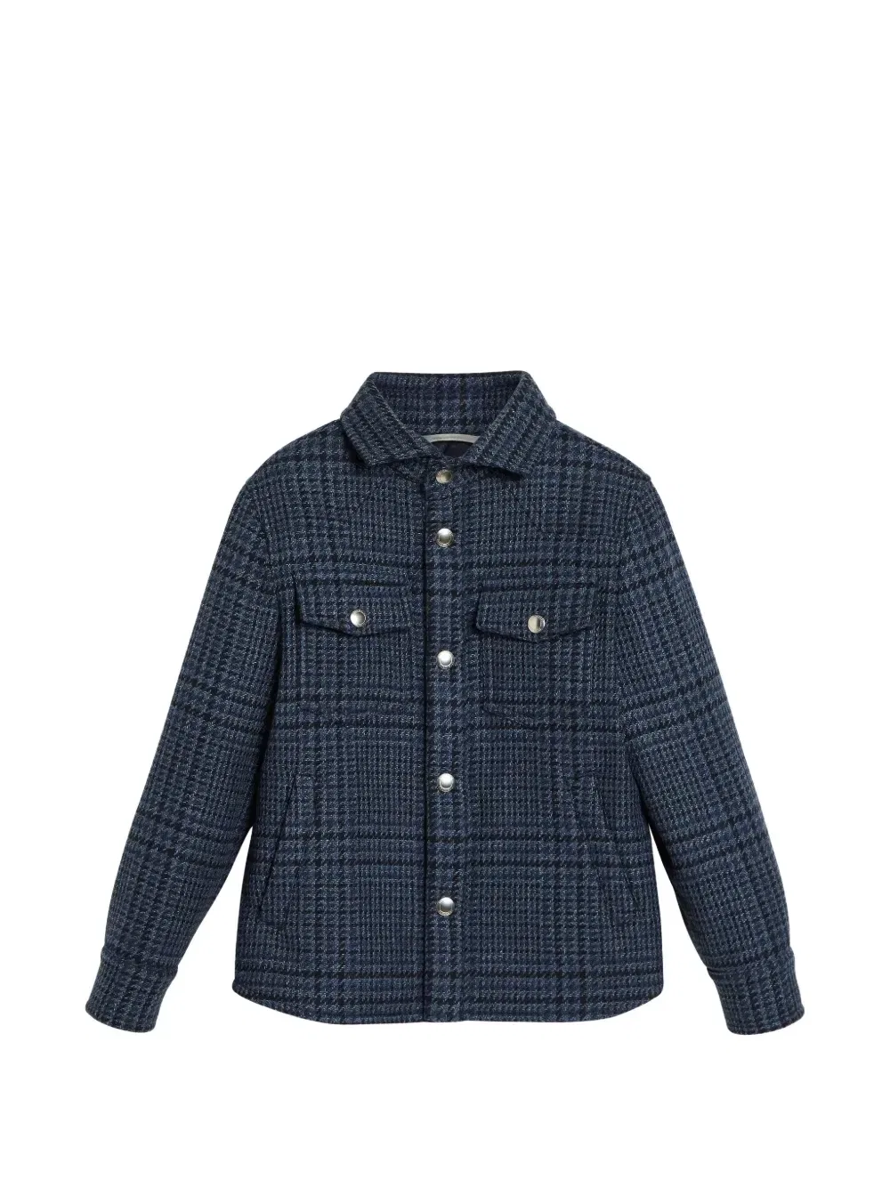 Кашемировая куртка "Принц Уэльский" Brunello Cucinelli Kids, синий