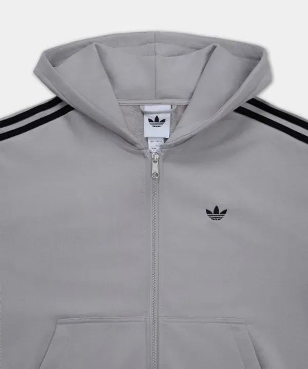 Худи на молнии, серо-черное, Adidas — фото 3