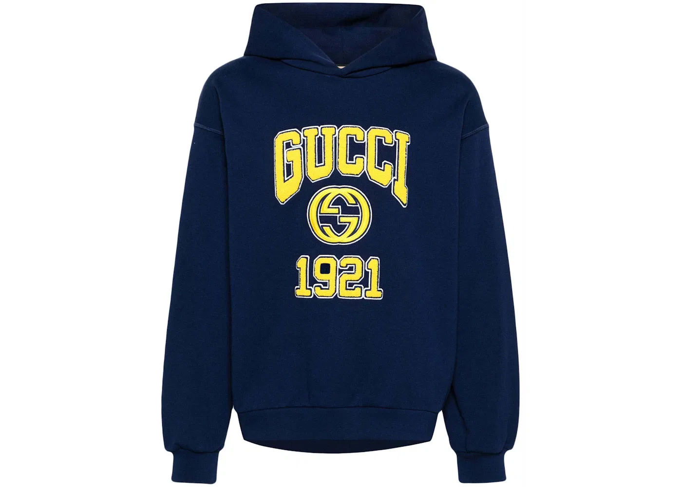 Мужская худи с вышивкой Gucci Hoodie, Navy Blue