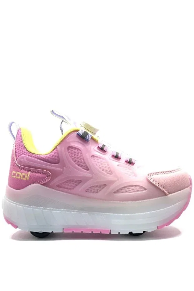 Детские спортивные кроссовки для девочек со шнуровкой Cool wheel smart lace-up lighted orthopedic skates Kocamanlar, Powder — фото 2