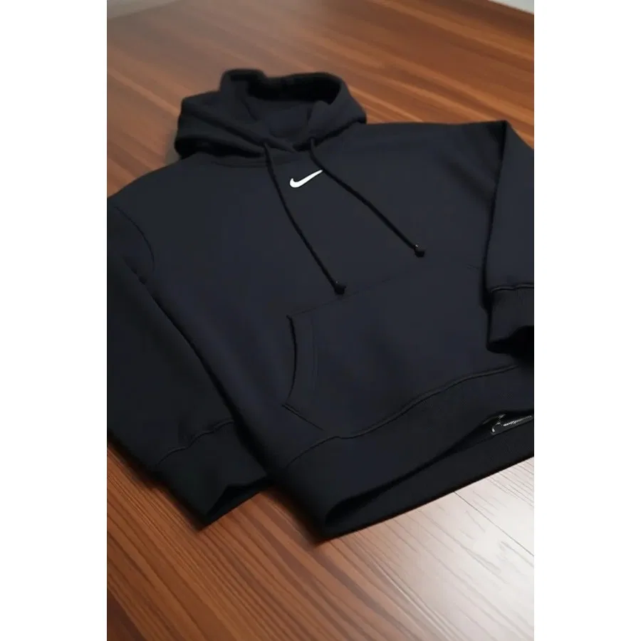 Женский свитшот с капюшоном оверсайз из флиса Nike Sportswear Phoenix Fleece, Черный — фото 4
