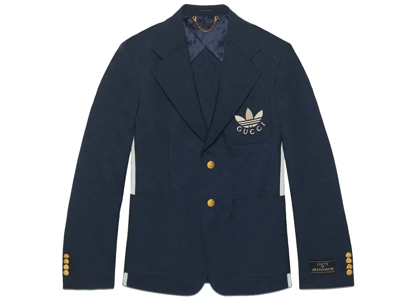 Мужской пиджак с принтом Gucci x Adidas, Dark Blue