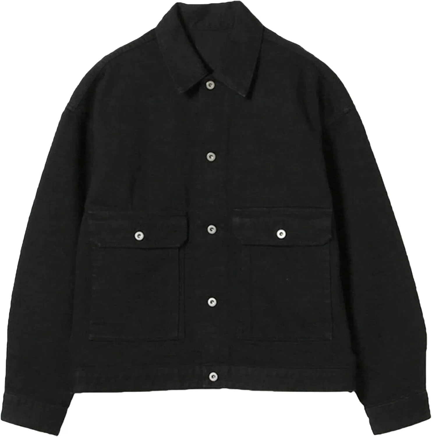 Мужская джинсовая куртка классическая, с принтом, Vintage Workwear, чёрный