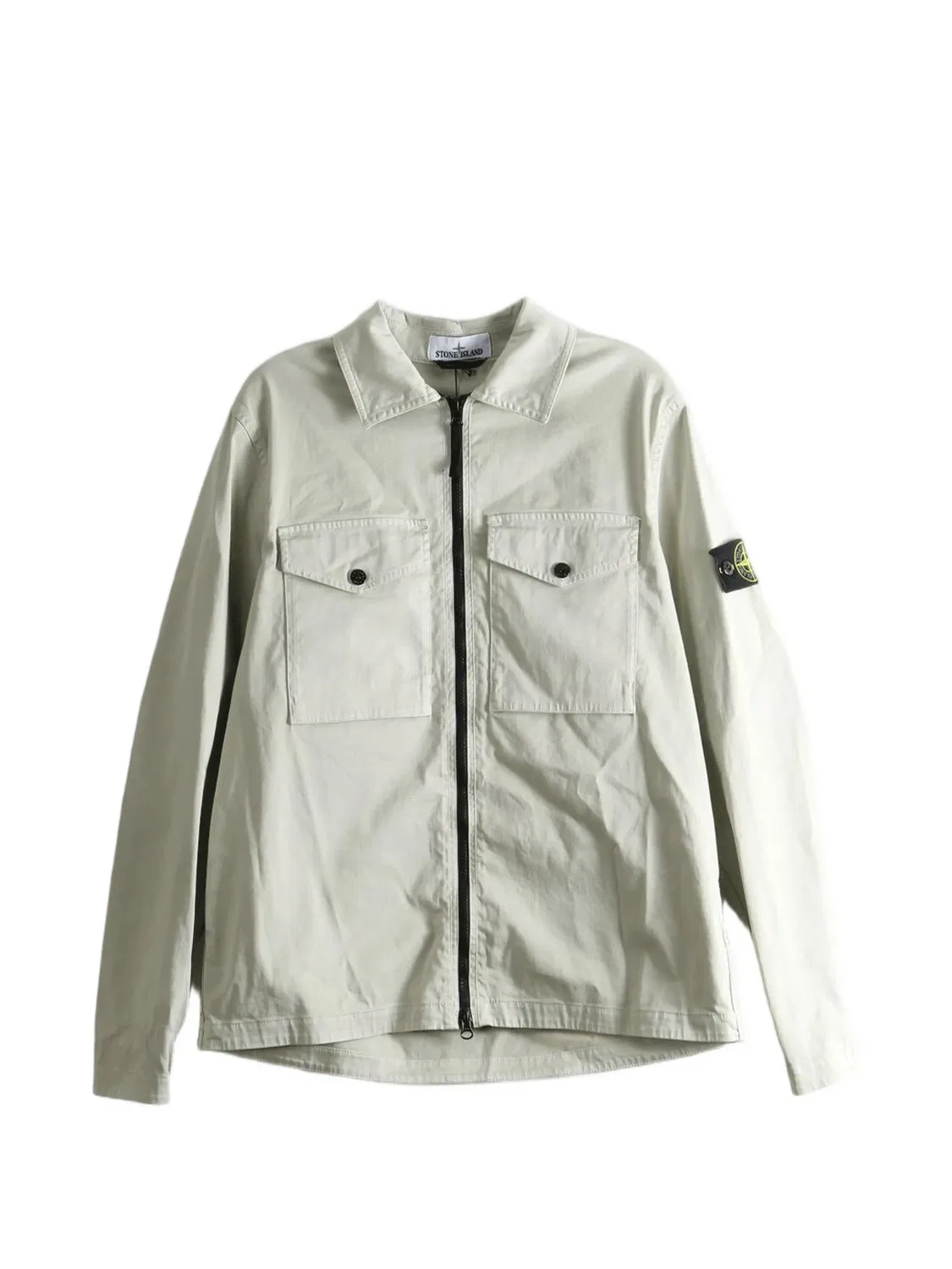 Атласная рубашка 1200010 из органического хлопка Stone Island, нейтральные цвета