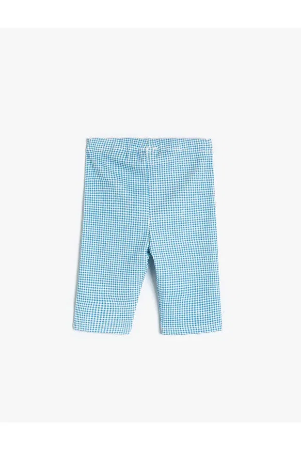 Детские леггинсы для девочек хлопковые Basics Koton, Blue Plaid — фото 2
