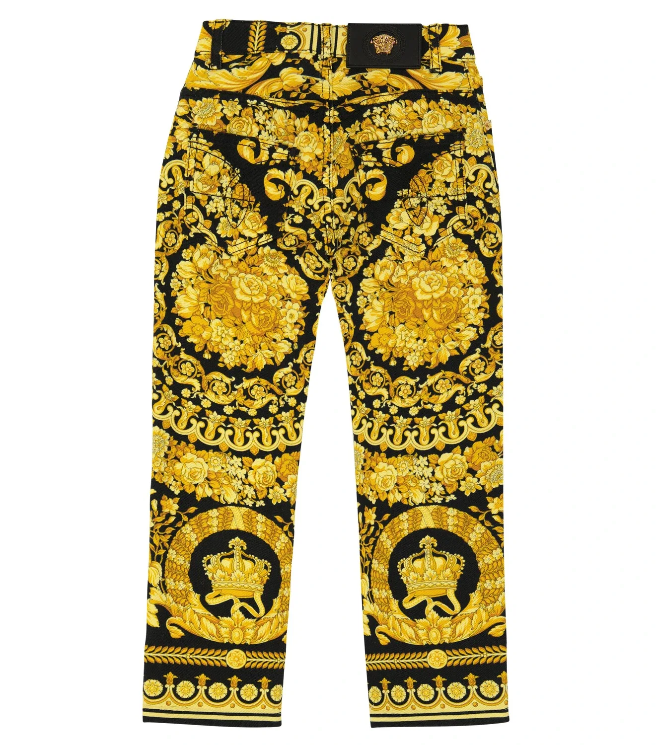 Джинсы с принтом Barocco Versace Kids, черный — фото 4