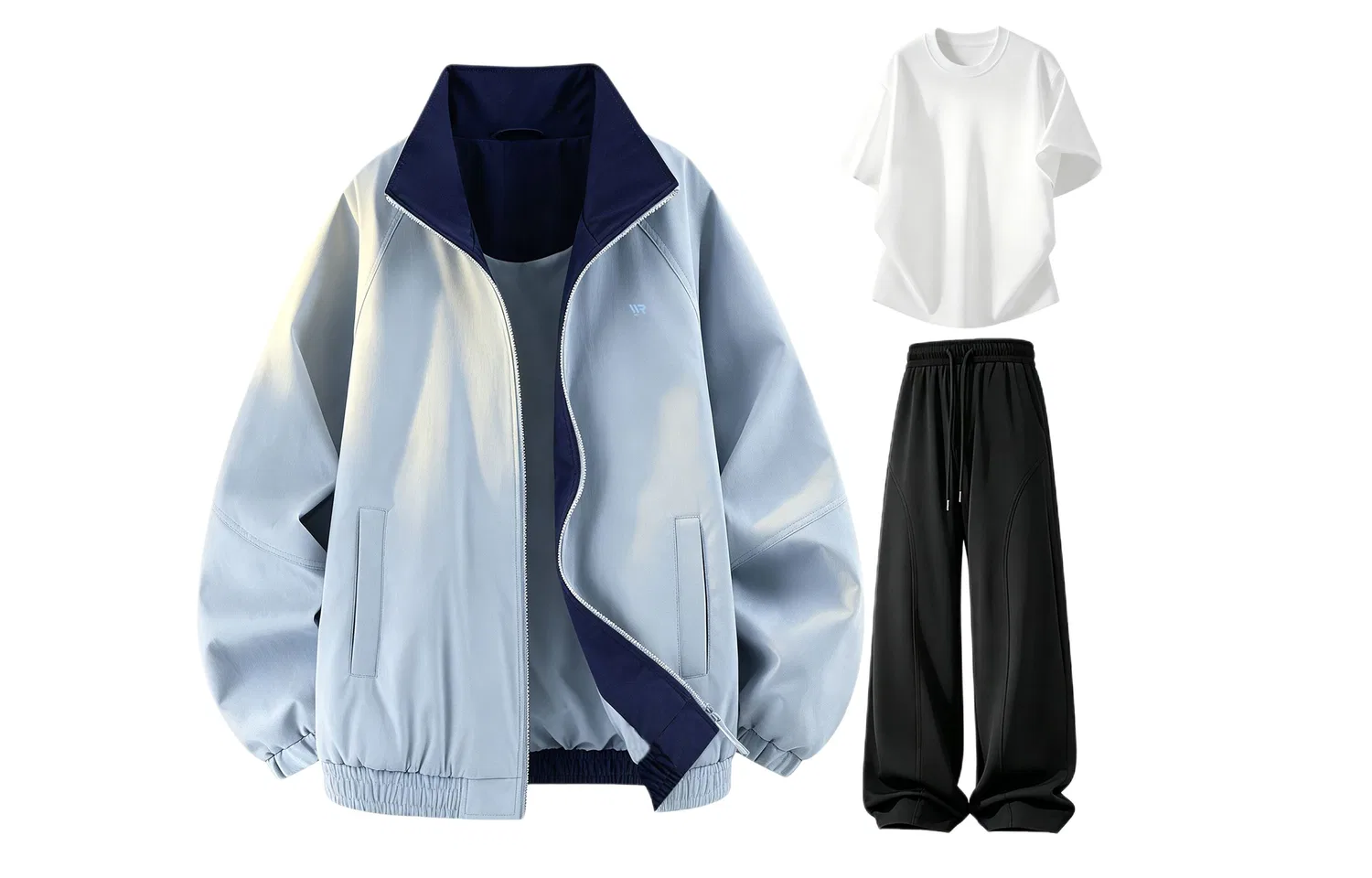 Детский спортивный комплект с воротником-стойкой Sky Blue White Black WARRIOR