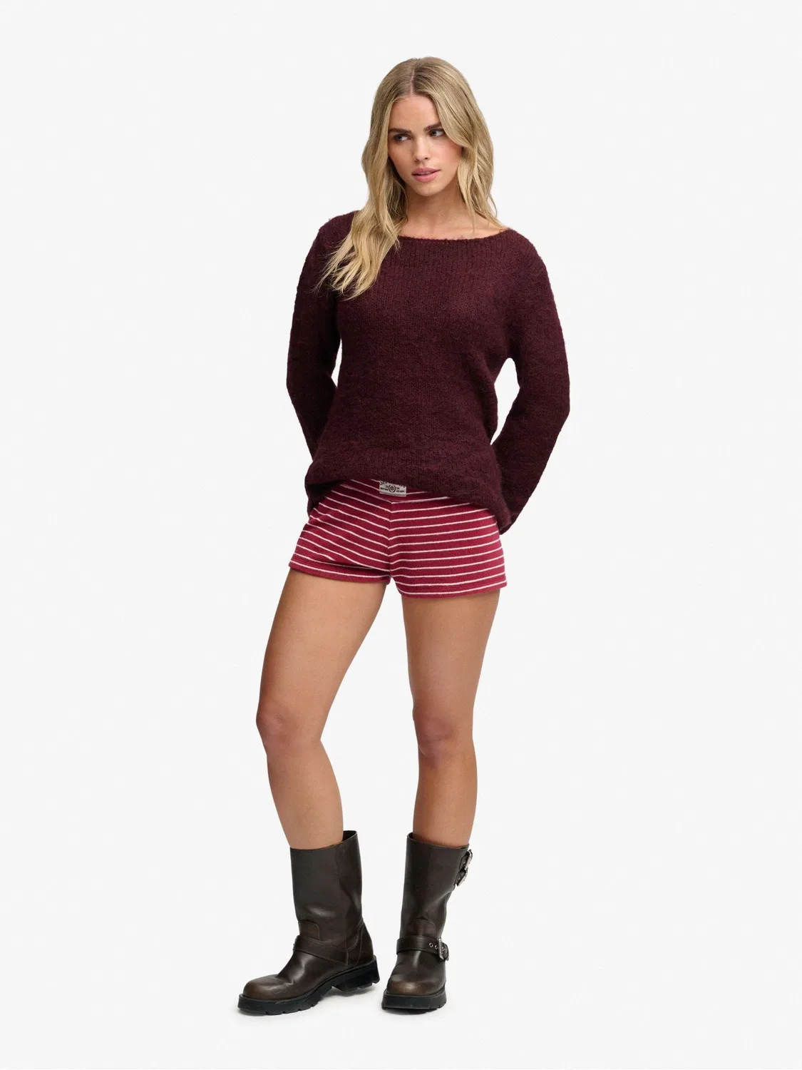 Шорты Athletic Essentials Fold Over Superdry, красный — фото 3