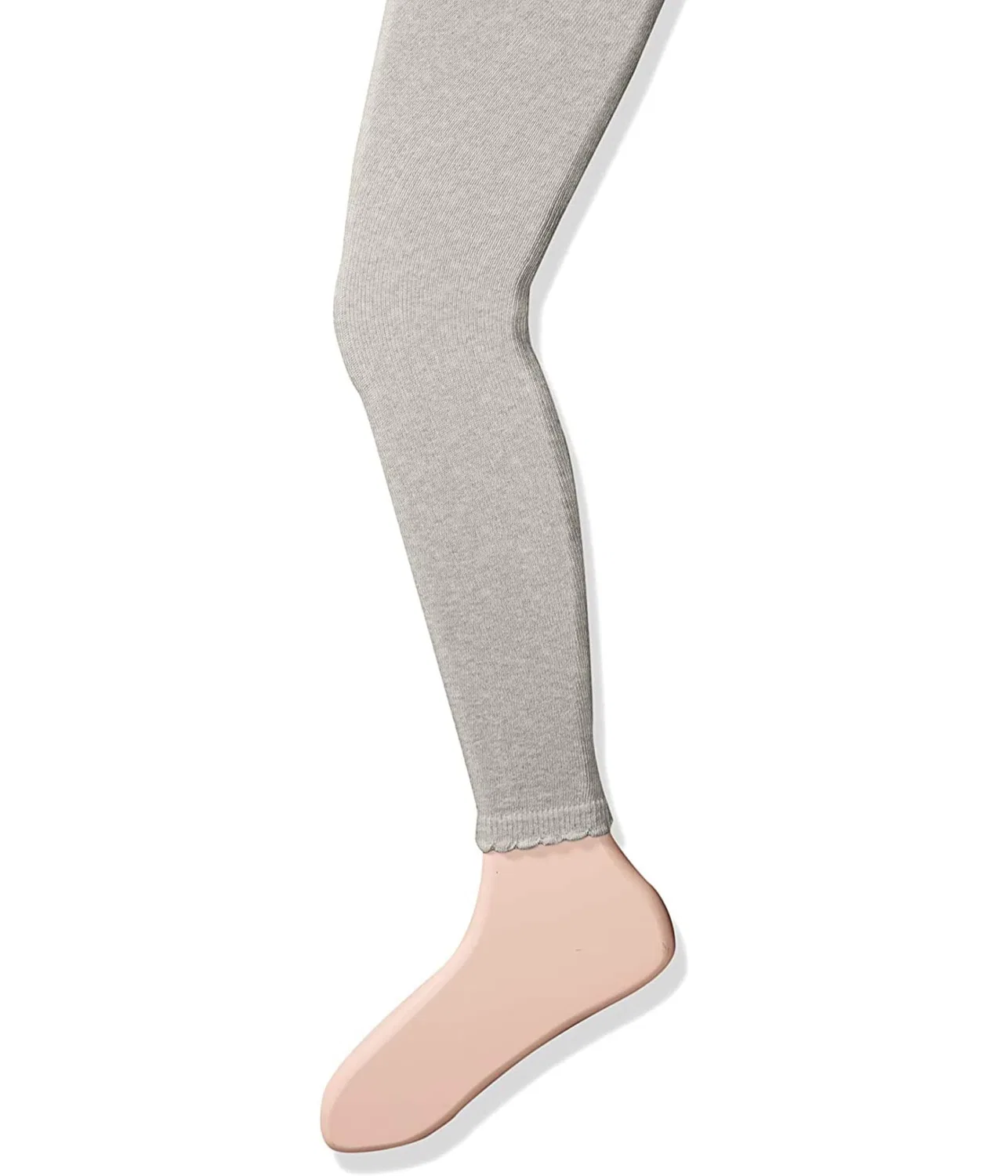Детские хлопковые колготки без стопы с волнистым краем Girls' Little Cotton Footless Tights with Scalloped Edge Jefferies Socks, Grey Heather