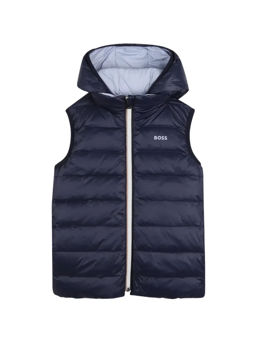 Двусторонний жилет с капюшоном Boss Kidswear, синий
