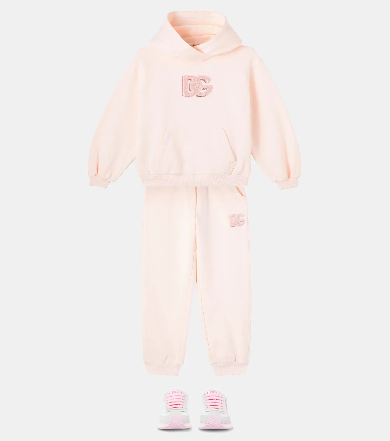 Детская толстовка с капюшоном хлопковая Dolce&Gabbana Kids, розовый — фото 2