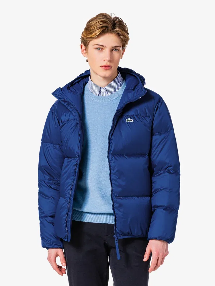 Пуховик мужской с капюшоном, модель BH7841 LACOSTE, Royal Blue — фото 4