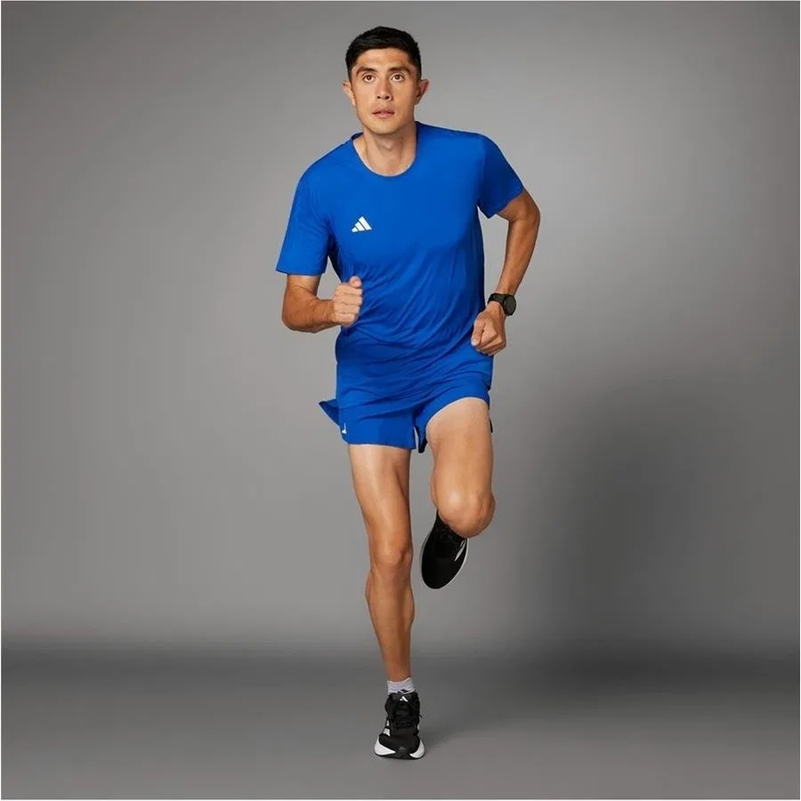 Футболка спортивная с коротким рукавом Adidas Adizero E Tee IT1469, Синий — фото 3