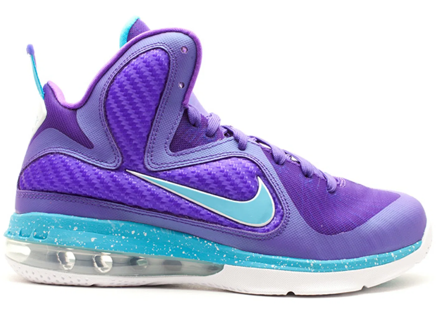 Детские кроссовки для баскетбола Nike LeBron 9, Pure Purple/Turquoise Blue-White