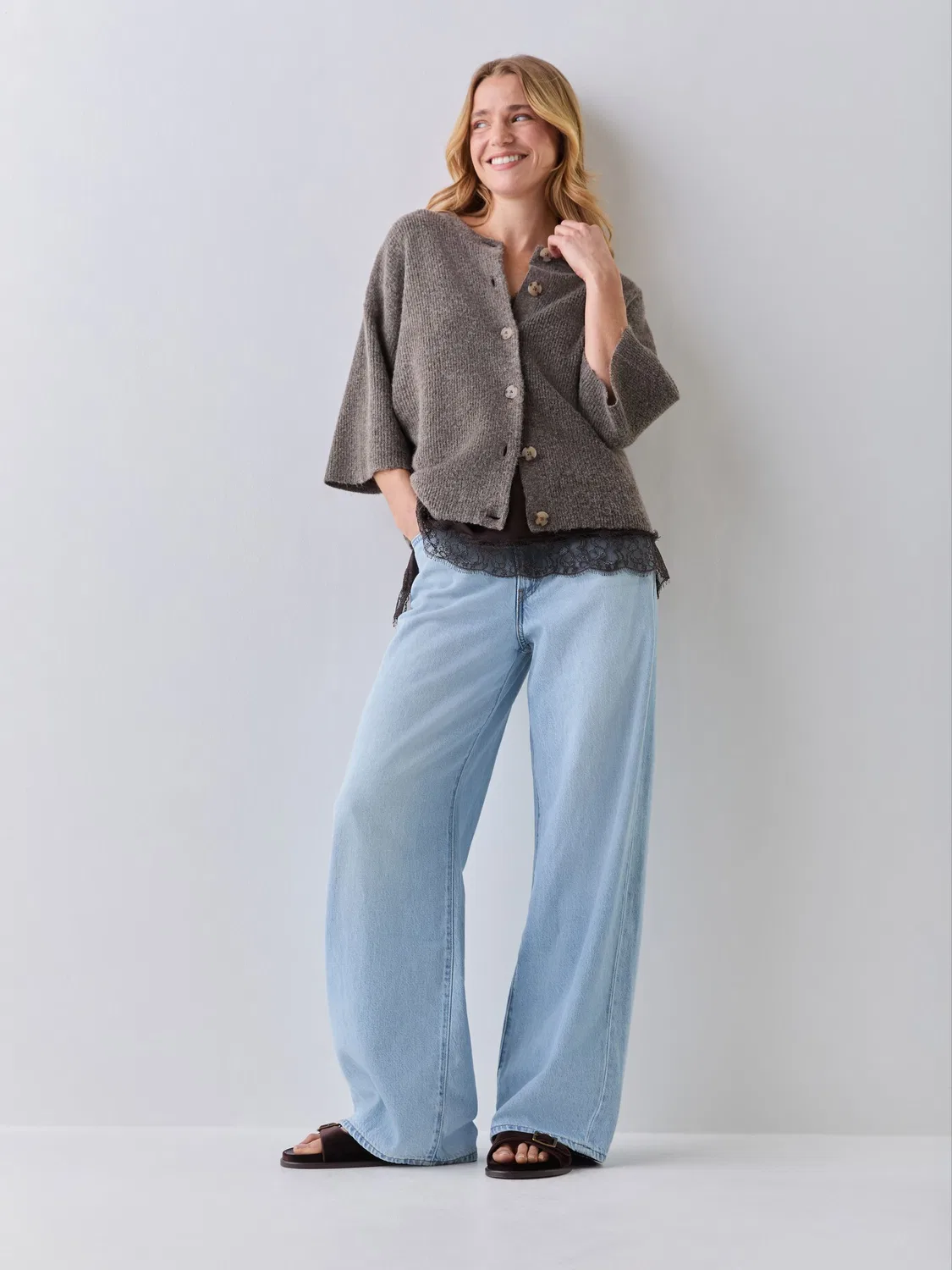 Джинсы с широкой штаниной, регулируемые Levi's, темно-синий