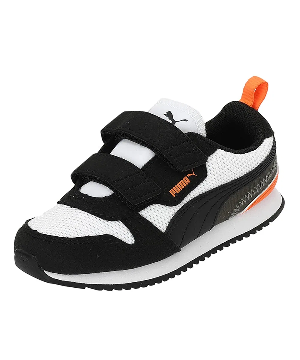 Детские кроссовки для мальчиков с липучками PUMA R78 V Inf PUMA White PUMA Black Vibrant Orange