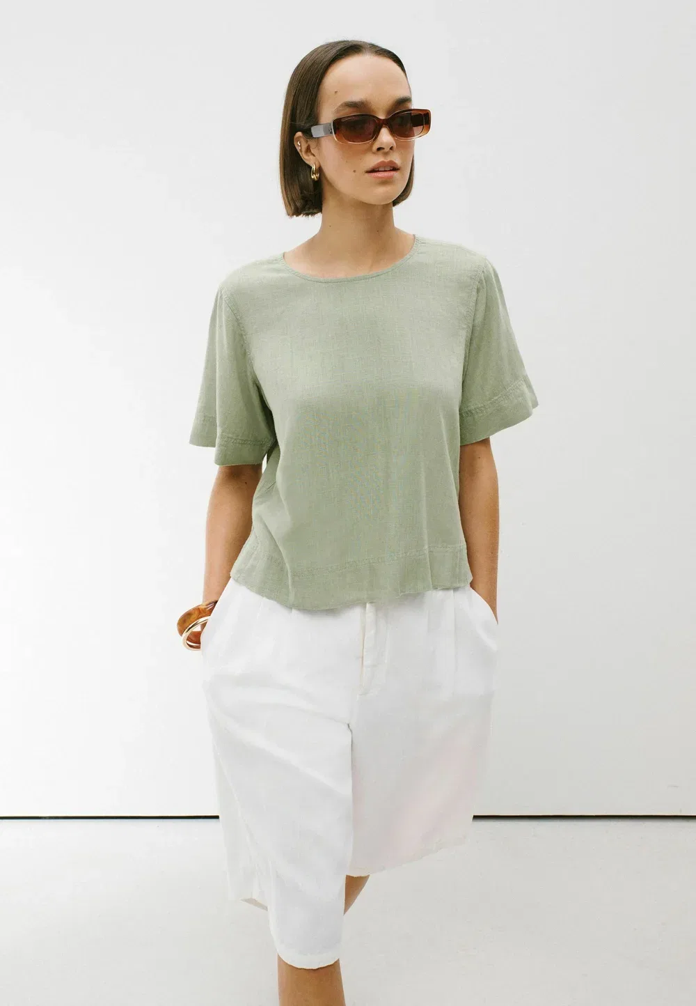2 упаковки - блузка Next, Sage Green Yellow Polka Dot Print