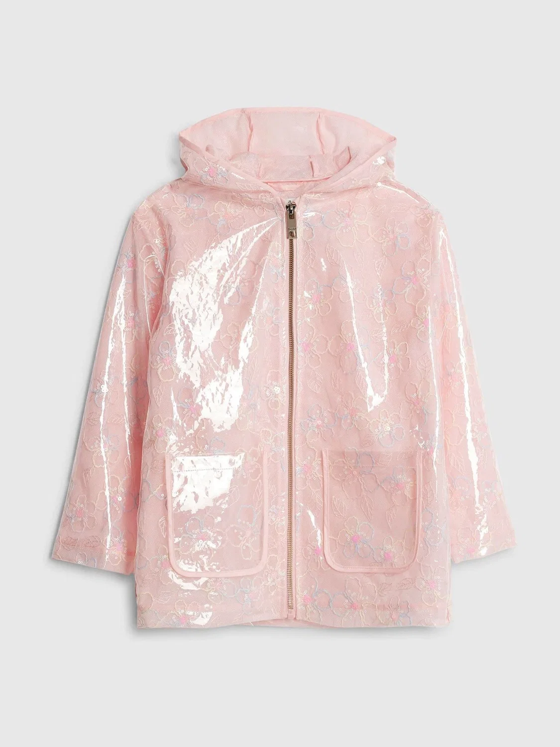 Дождевик с капюшоном River Island Rainbow Flower, розовый
