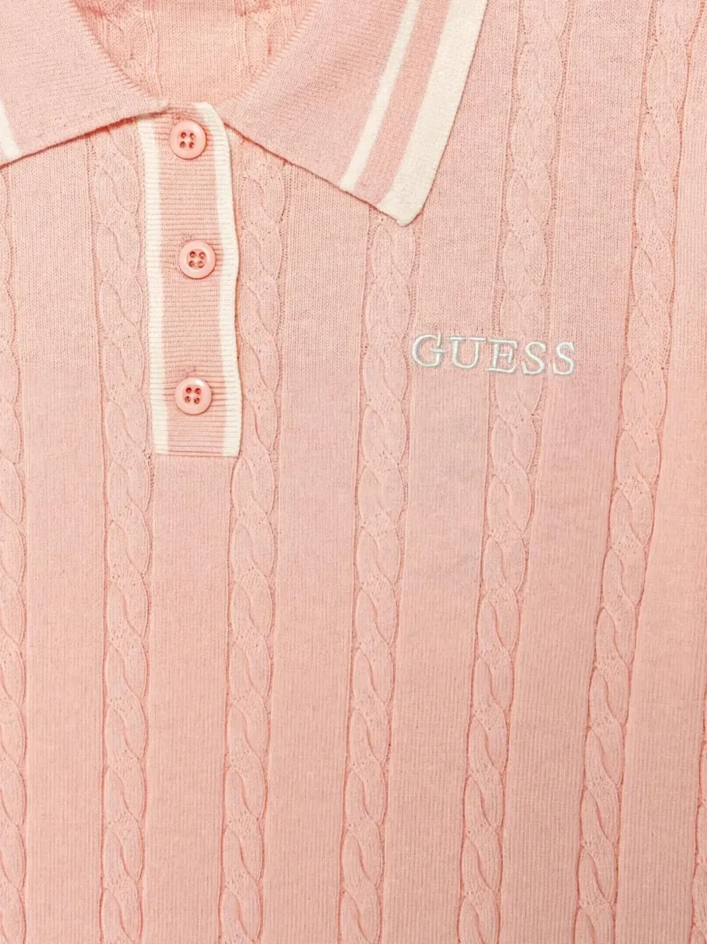 Рубашка поло фактурной вязки Guess Kids, розовый — фото 3