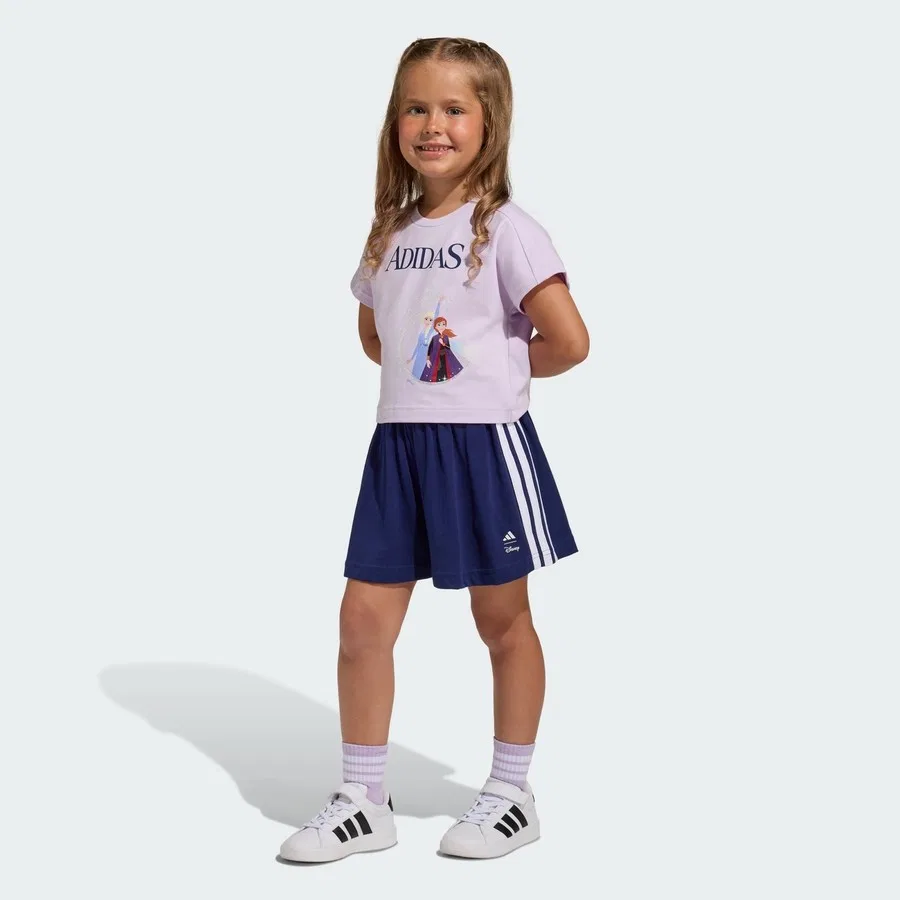 Комплект футболки и шорт с принтом Disney Frozen Sportswear JZ3578 adidas, Лавандовый