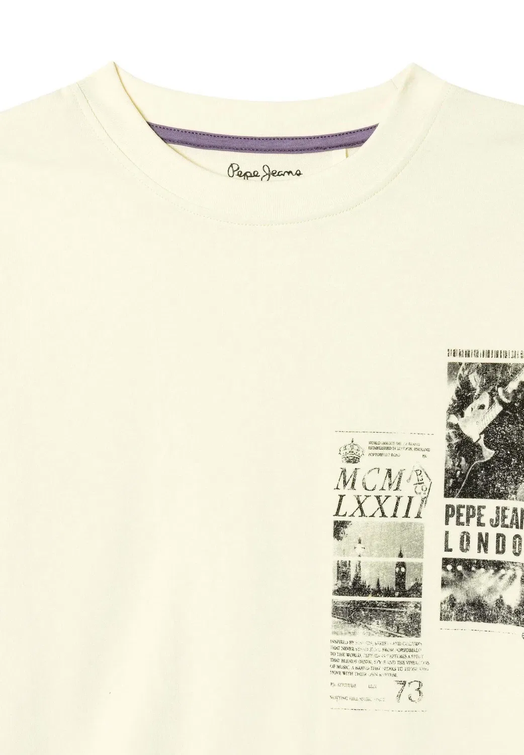 Print t-shirt kaiyer - print t-shirt Pepe Jeans, Canvas White — фото 3