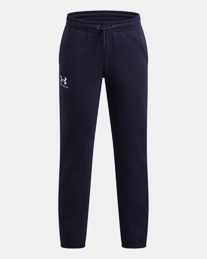 Джоггеры для мальчиков с начесом, длина по внутреннему шву 65 см, UA Icon Fleece UnderArmour, Midnight Navy/White