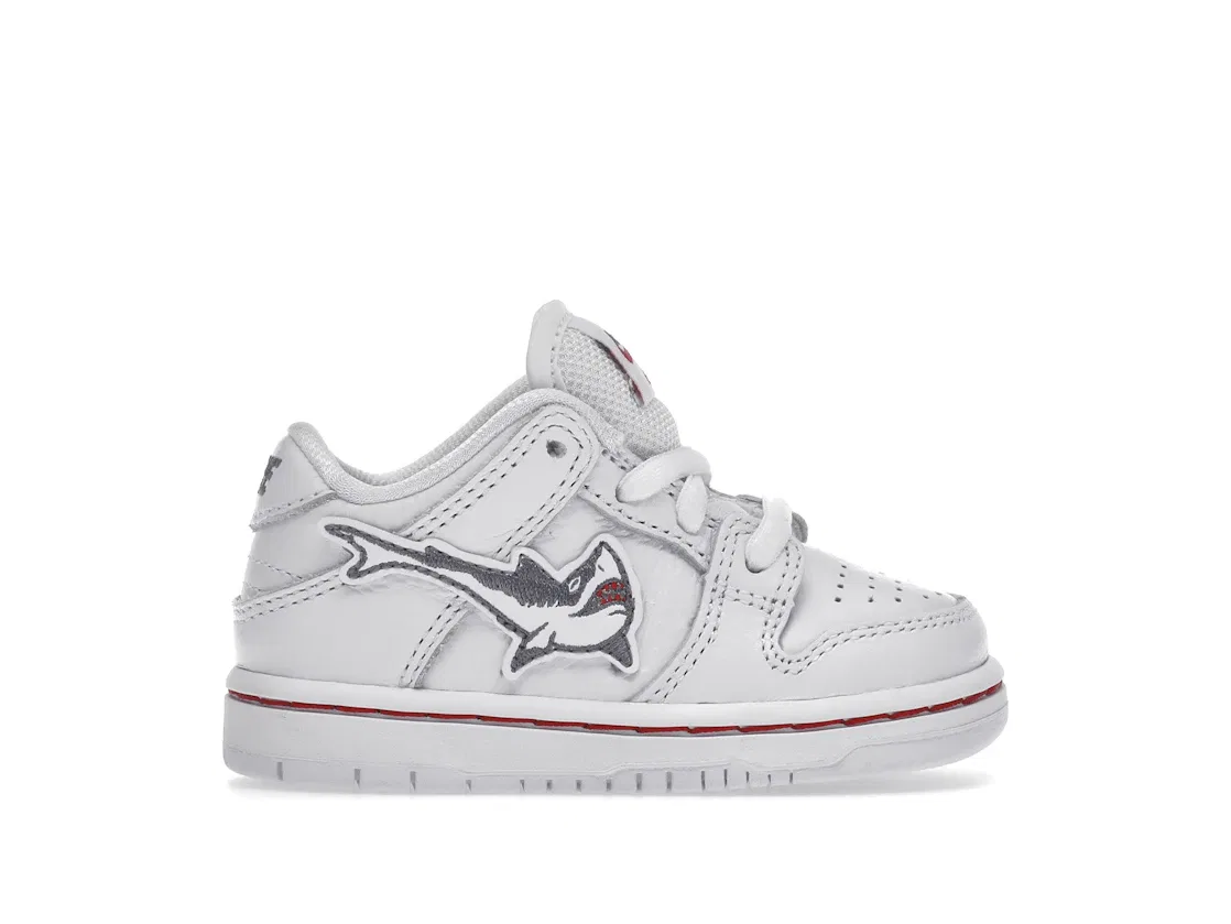 Детские кроссовки Nike SB Dunk Low Oski Great White, White/Cool Grey-White-White
