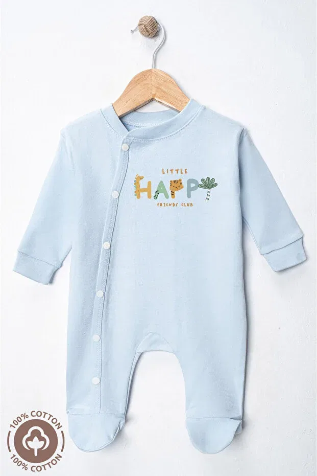 Детское боди-комбинезон с принтом Basics Miniel, Blue