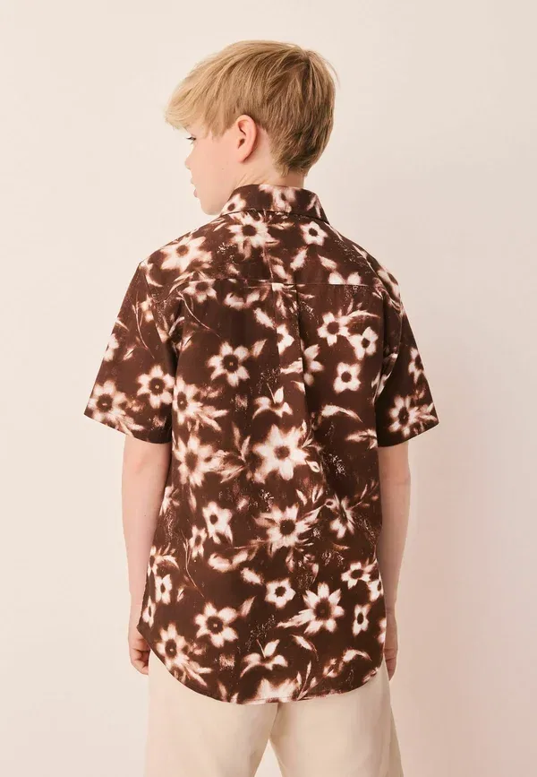 Рубашка хлопковая Floral Shirt Next, Chocolate Brown All Over Print Flowers, коричневый/шоколадный — фото 2
