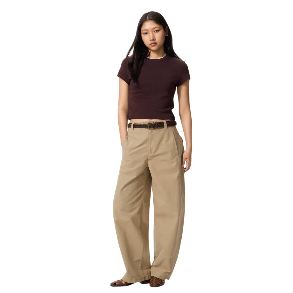 Брюки-бочонки Uniqlo Jersey Unisex, 32 бежевый