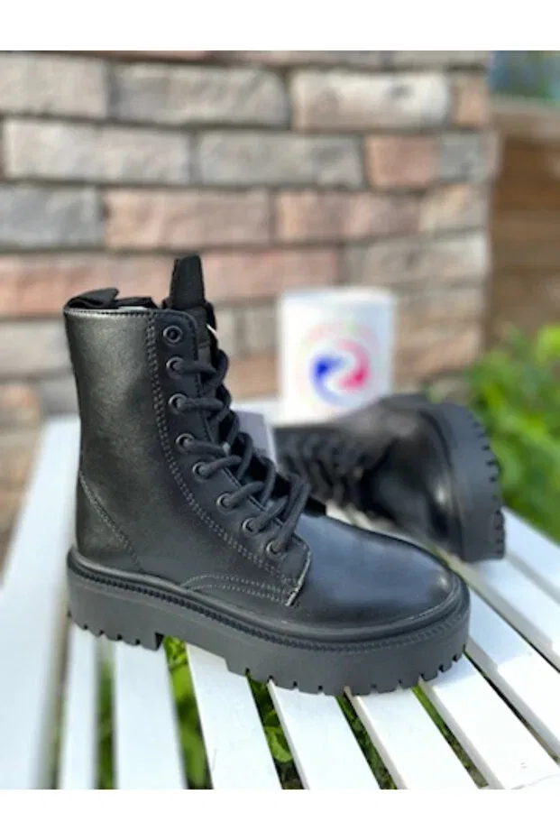 Детские ортопедические ботинки для девочек на молнии Pinokyo, Black — фото 4