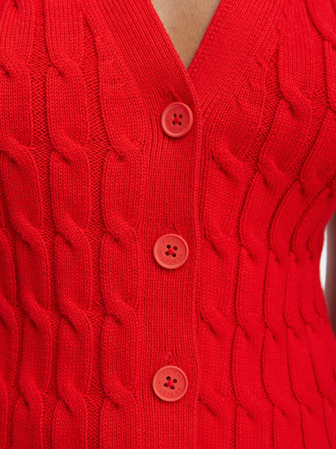 Женский жилет стандартного кроя Mid Gg Cable Tommy Hilfiger, красный — фото 4