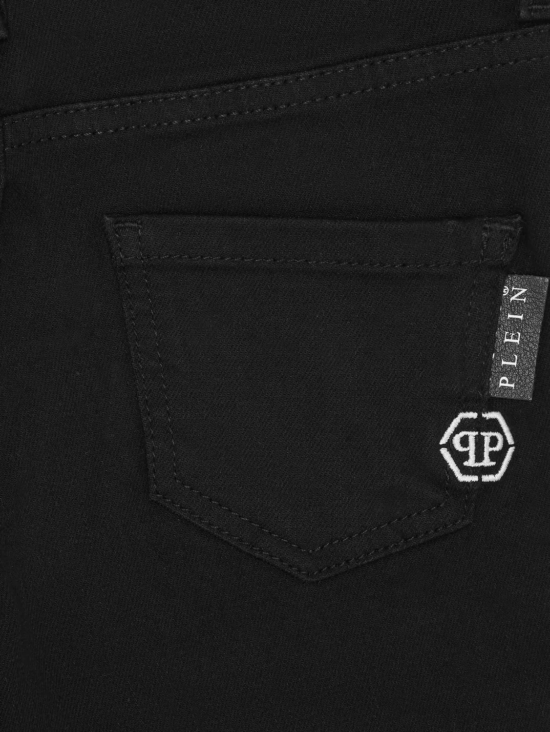 Джинсы с аппликацией логотипа Philipp Plein, черный — фото 3