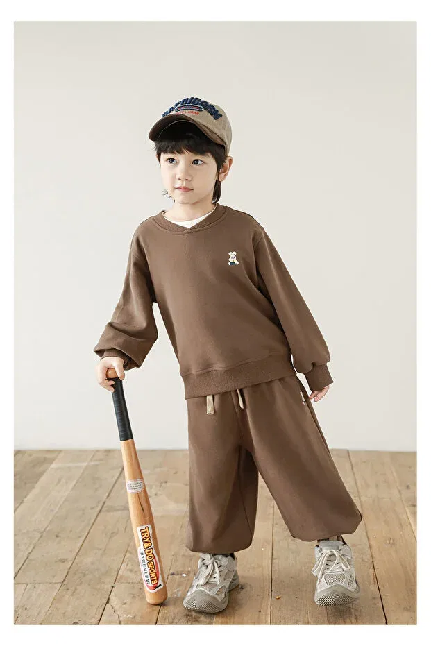 Детский спортивный комплект для мальчиков хлопковый Doridoriico, Beige