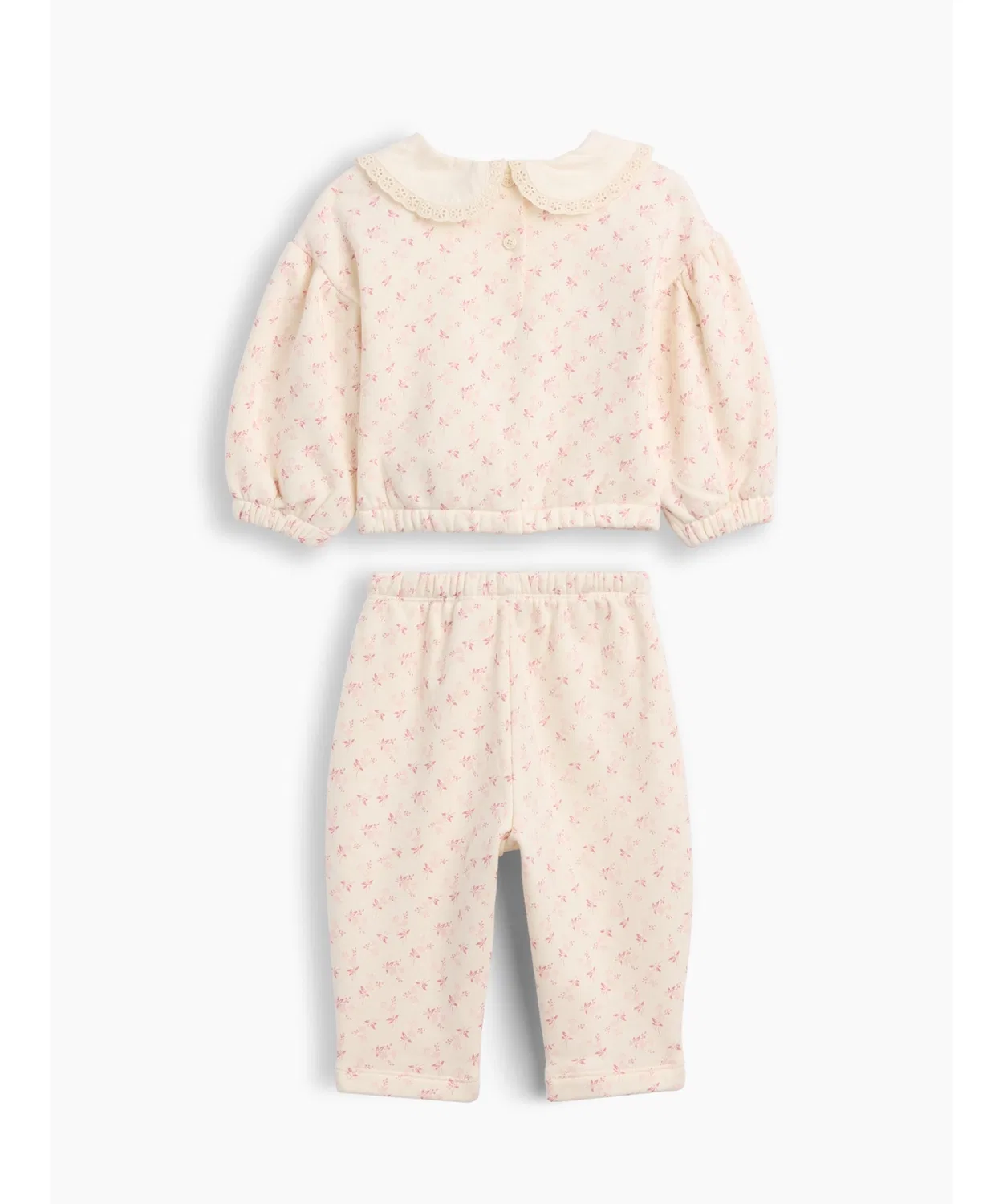 Детский комплект из свитшота и брюк с кружевным воротником, Vintage Soft GAP, Pink — фото 2