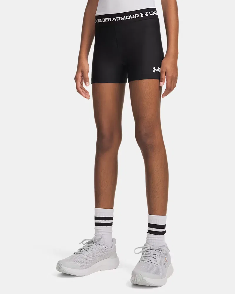Детские спортивные шорты 7,6 см (внутренний шов) быстросохнущие HeatGear Shorty UnderArmour, Black/White