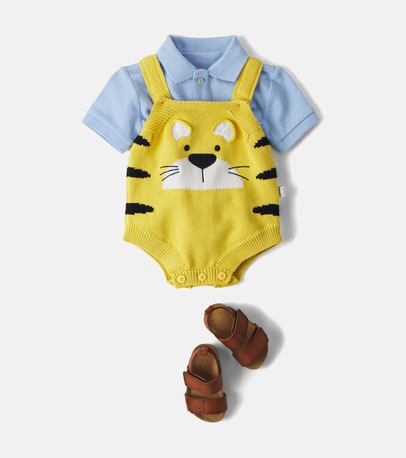 Боди хлопковое Stella Mccartney Kids, желтый — фото 2