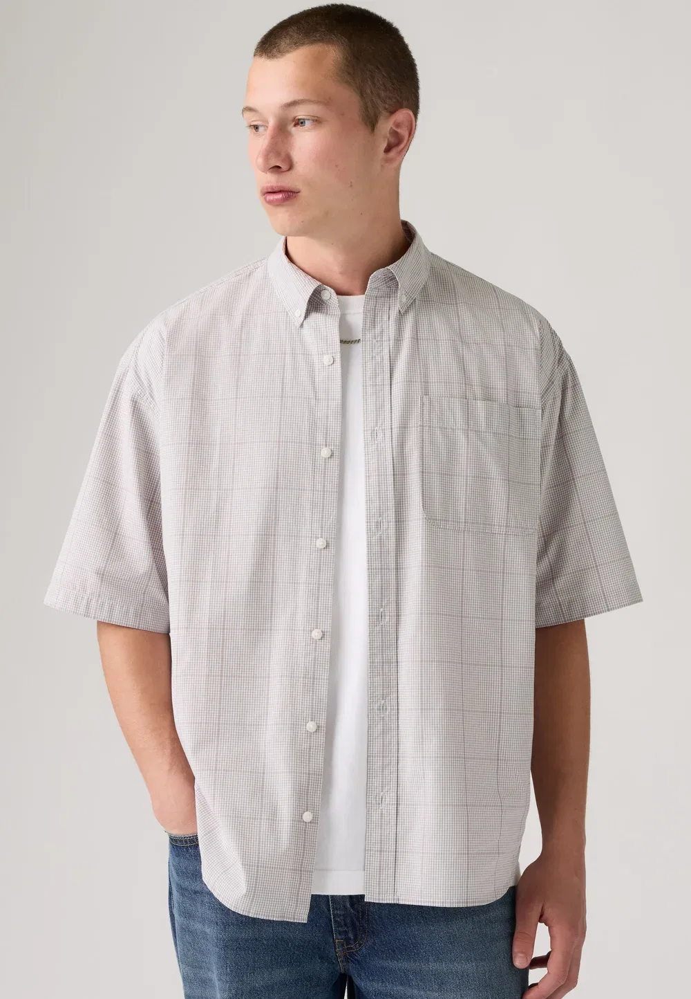 Свободная рубашка Ss roam - рубашка Levi'S, Tadhg Plaid Bright White — фото 3